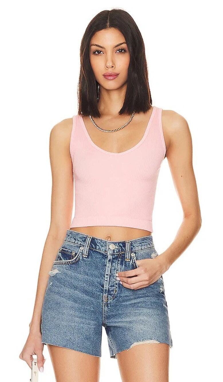Free People | Purple Brami V-Neck Solid Ribbed Tank Top Casual Summer Preppy